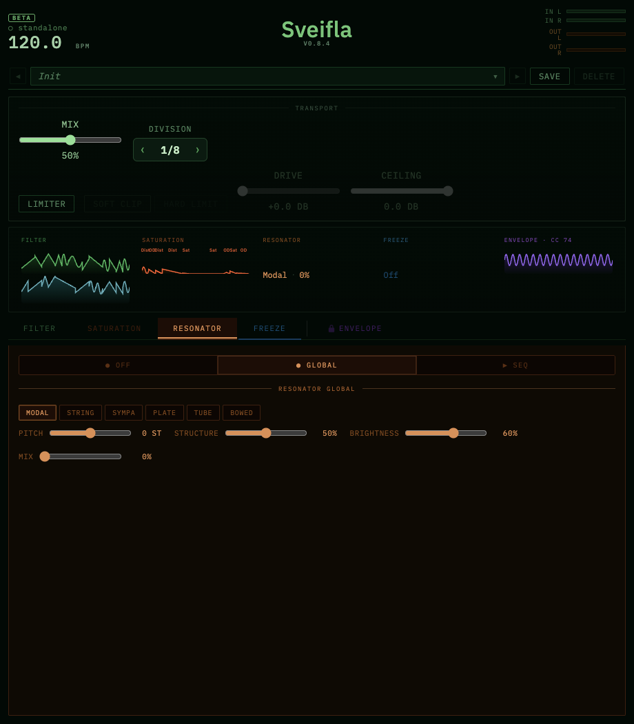 Resonator global controls